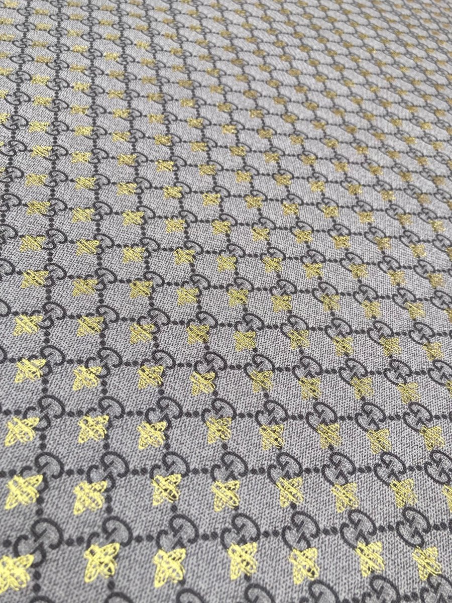 Designer Classic Gucci Bee Bronze Vinyl Leather Fabric for DIY Bag Upholstery - mingfabricstore