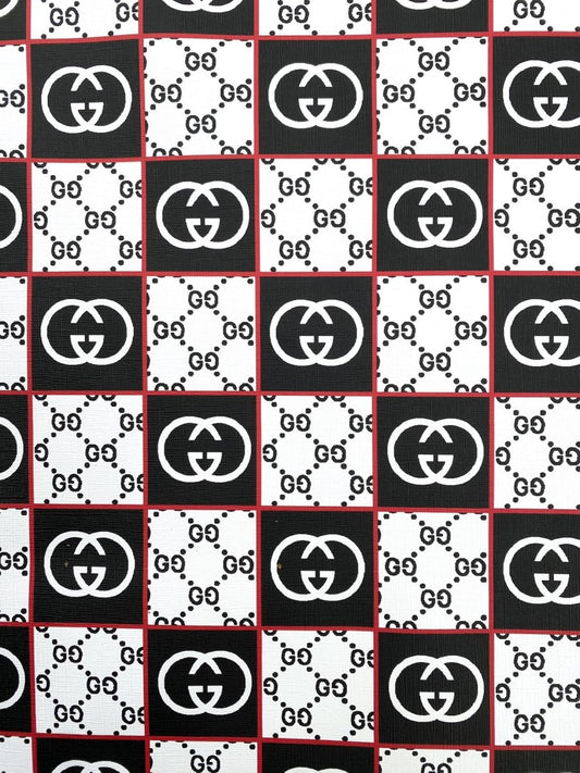 Designer Gucci Web Leather Handmade Fabric for DIY Sewing Car Upholstery Sneakers - mingfabricstore