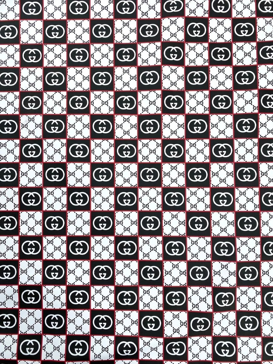 Designer Gucci Web Leather Handmade Fabric for DIY Sewing Car Upholstery Sneakers - mingfabricstore