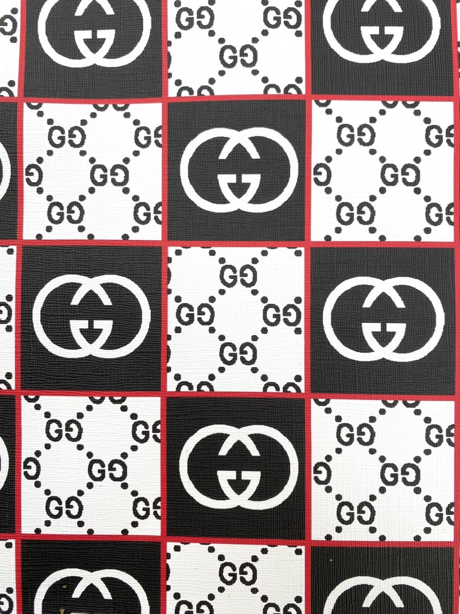 Designer Gucci Web Leather Handmade Fabric for DIY Sewing Car Upholstery Sneakers - mingfabricstore