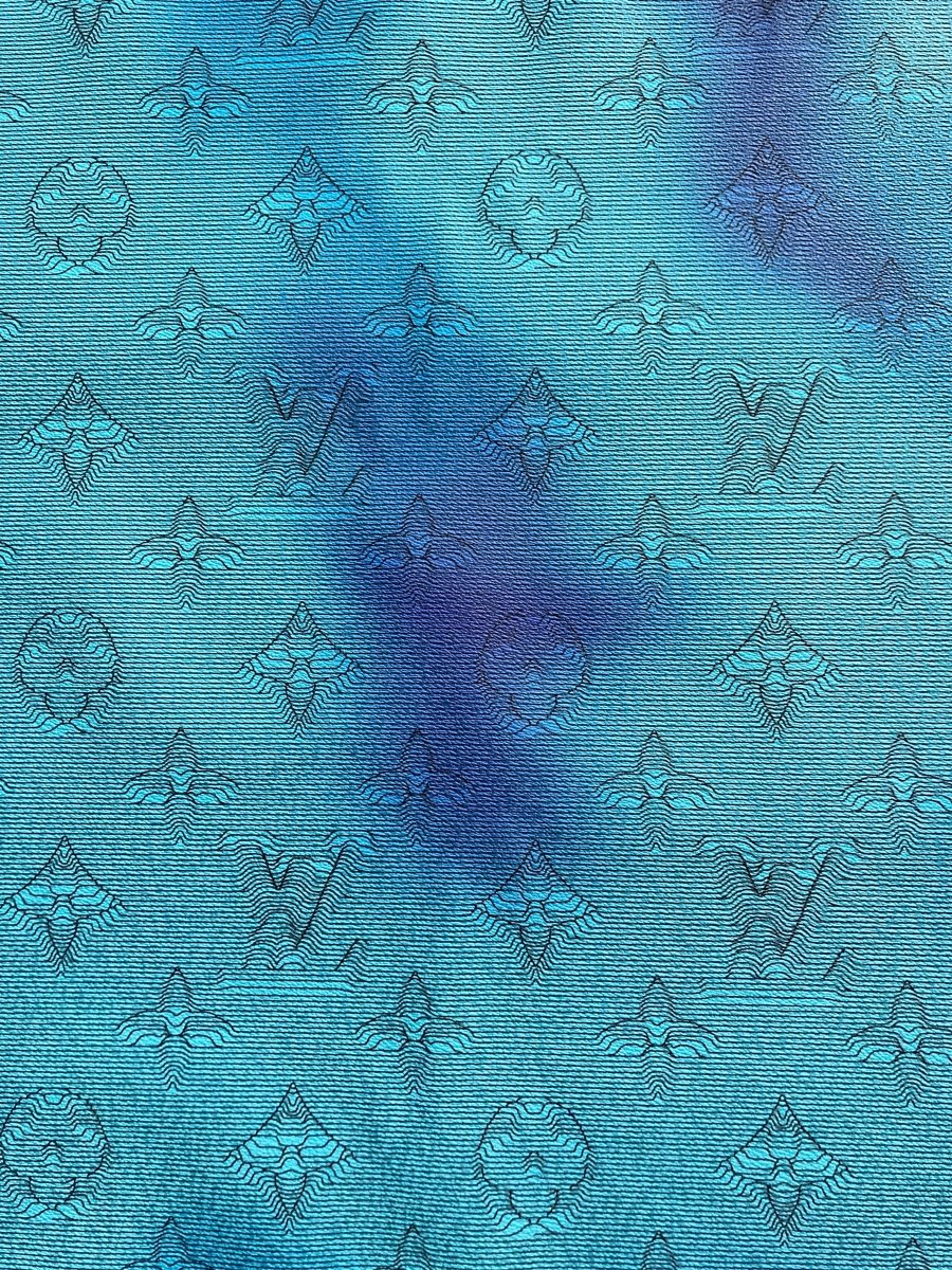 Designer Handmade Blue Camouflage Vinyl Leather for Custom Handmade - mingfabricstore