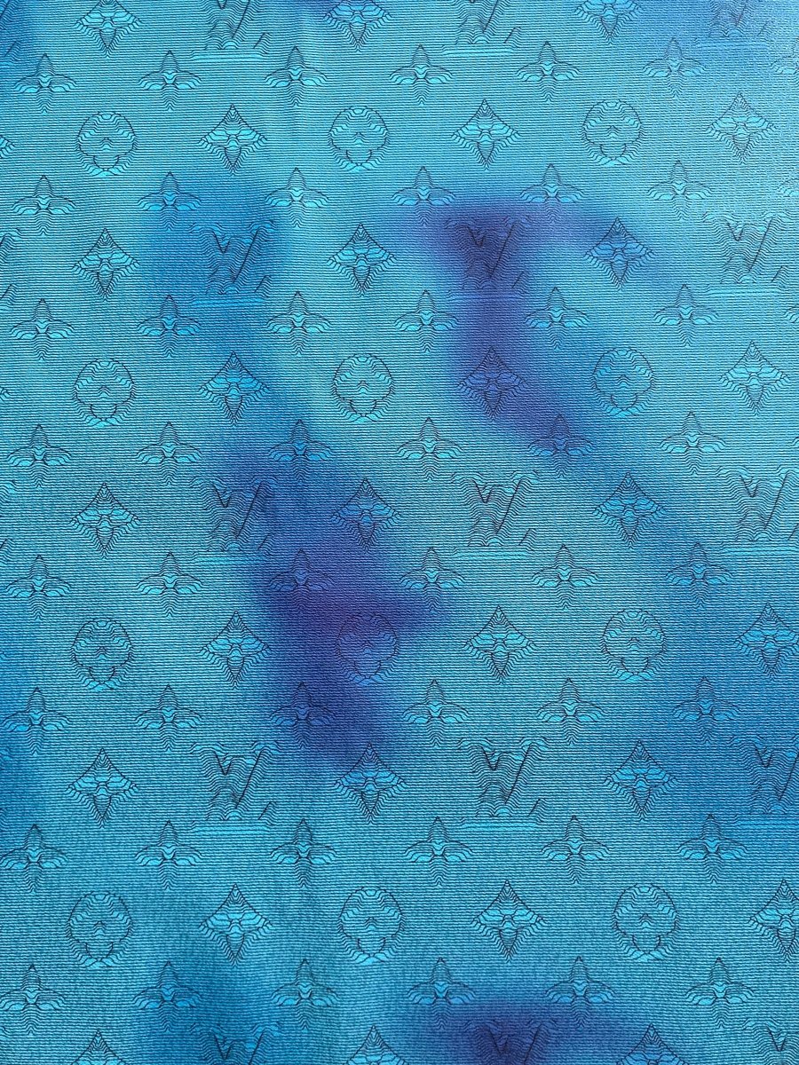 Designer Handmade Blue Camouflage Vinyl Leather for Custom Handmade - mingfabricstore