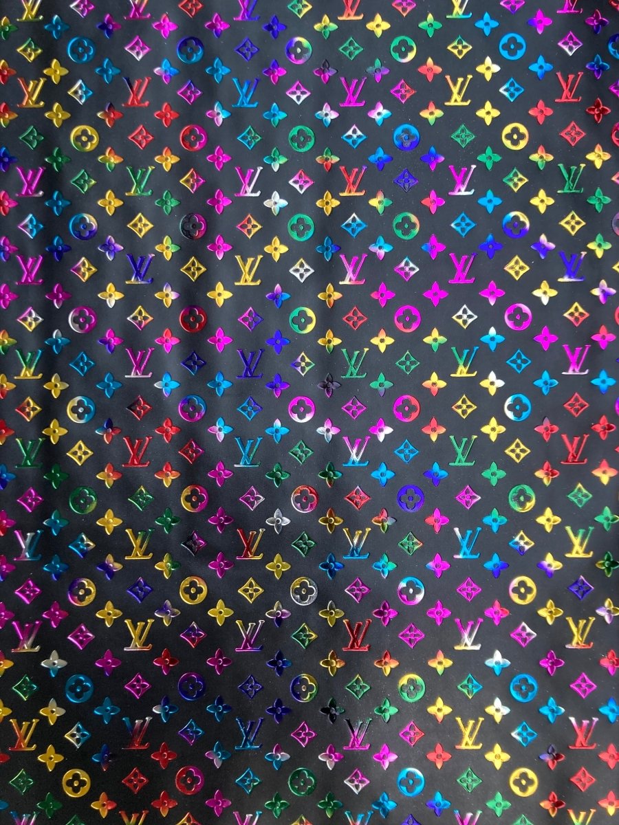 Designer Leather Custom Sneakers Handmade Colorful Embossed LV - mingfabricstore