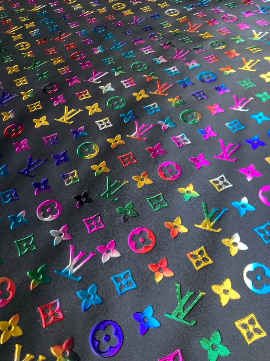 Designer Leather Custom Sneakers Handmade Colorful Embossed LV - mingfabricstore