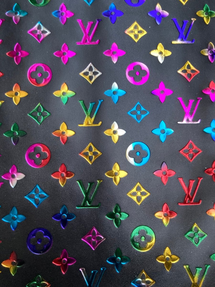 Designer Leather Custom Sneakers Handmade Colorful Embossed LV - mingfabricstore