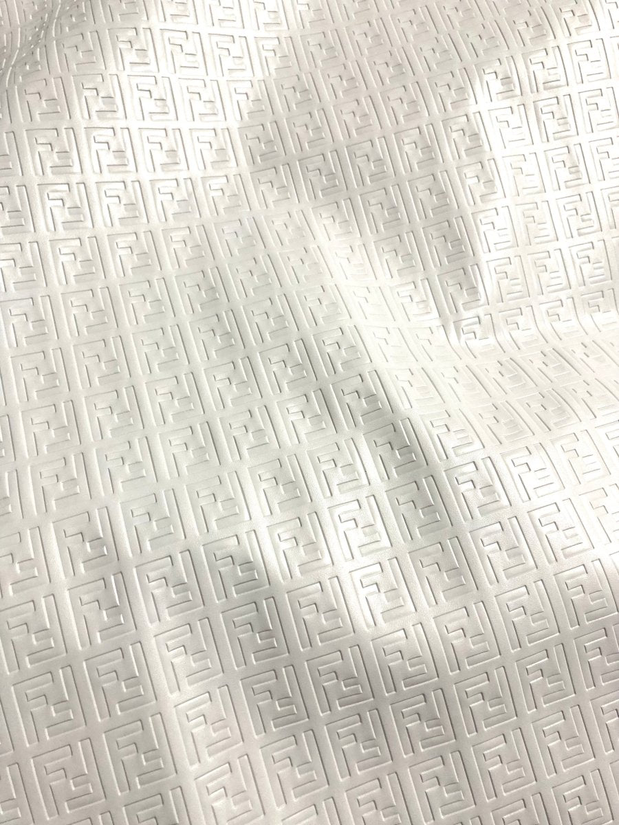 Designer Leather Pure White Fendi Material for Custom Handmade Upholstery - mingfabricstore