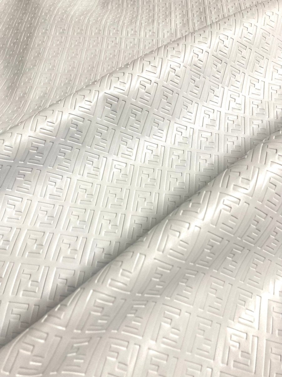 Designer Leather Pure White Fendi Material for Custom Handmade Upholstery - mingfabricstore