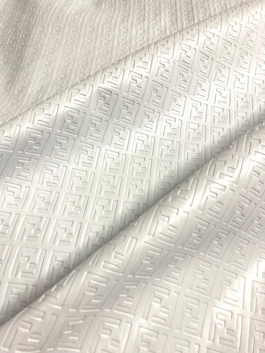 Designer Leather Pure White Fendi Material for Custom Handmade Upholstery - mingfabricstore