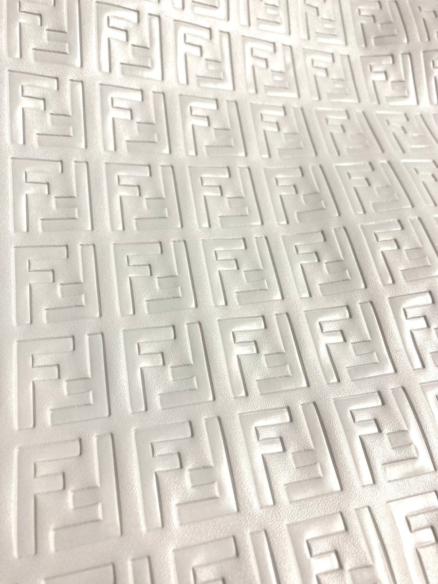 Designer Leather Pure White Fendi Material for Custom Handmade Upholstery - mingfabricstore