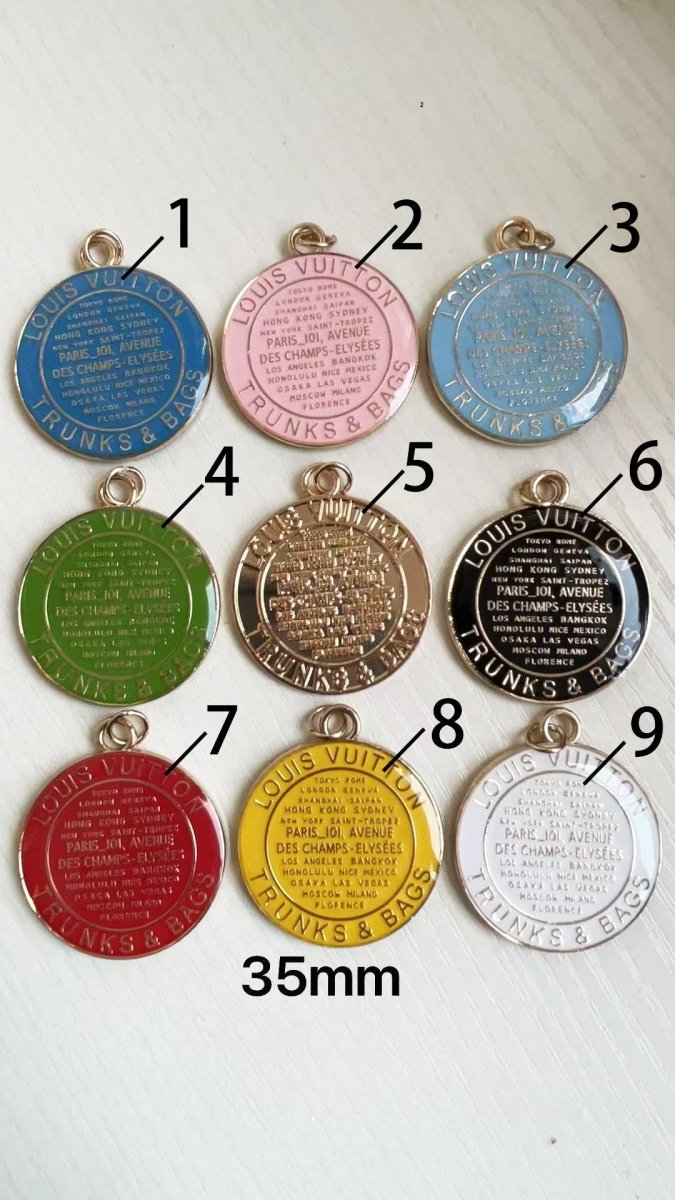 Designer Louis Vuitton Handmade Charms Metal Badge - mingfabricstore