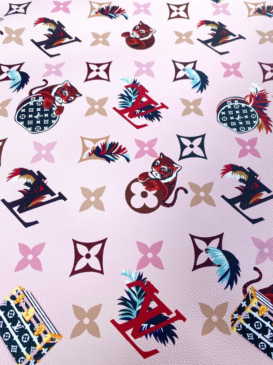 Designer Louis Vuitton LV Fabric Leather Vinyl for Handmade Custom Sneakers Car Upholstery - mingfabricstore