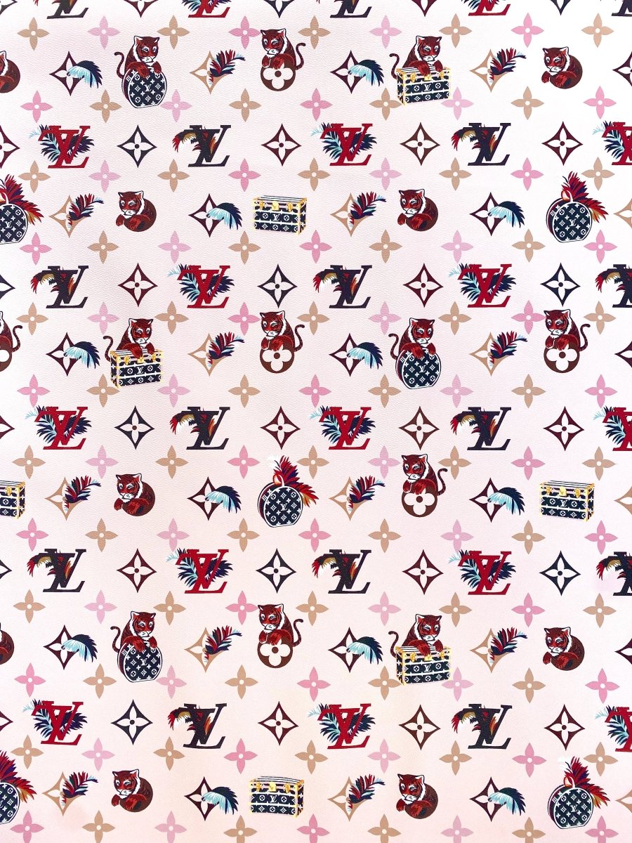 Designer Louis Vuitton LV Fabric Leather Vinyl for Handmade Custom Sneakers Car Upholstery - mingfabricstore