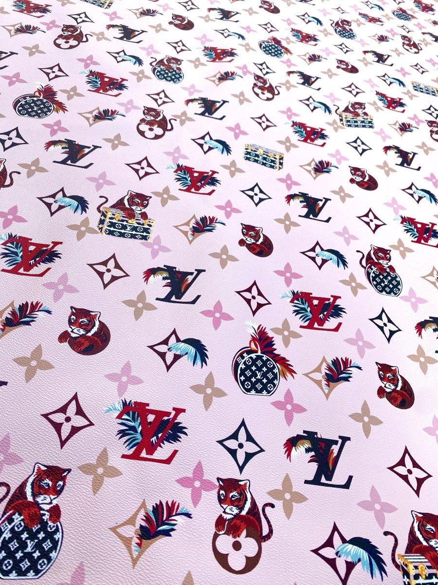 Designer Louis Vuitton LV Fabric Leather Vinyl for Handmade Custom Sneakers Car Upholstery - mingfabricstore