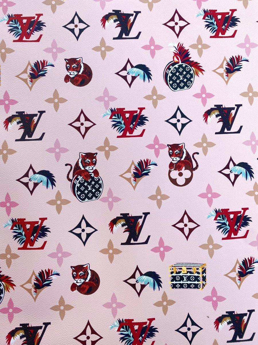 Designer Louis Vuitton LV Fabric Leather Vinyl for Handmade Custom Sneakers Car Upholstery - mingfabricstore