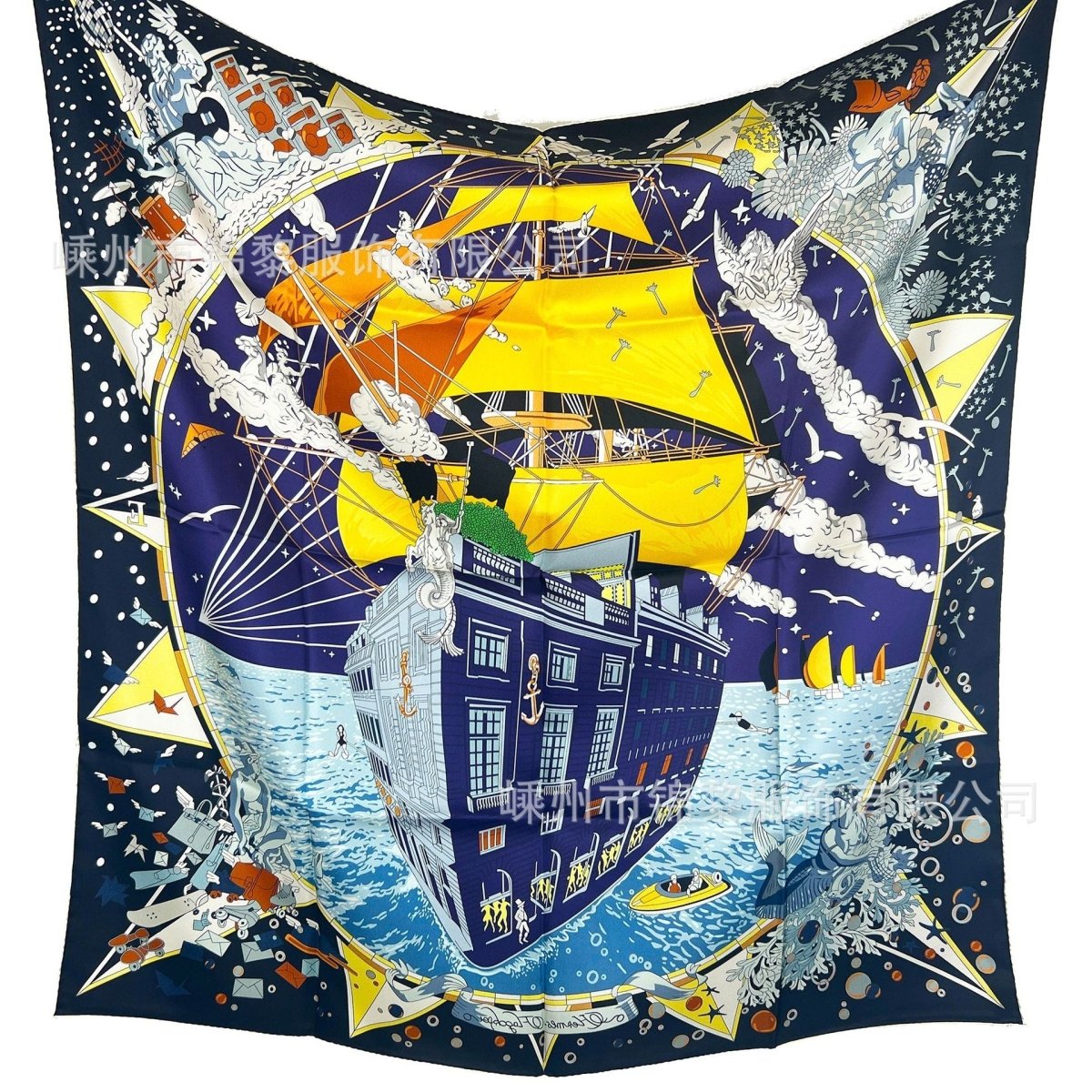 Designer Silk Scarf Double Side Printed - mingfabricstore