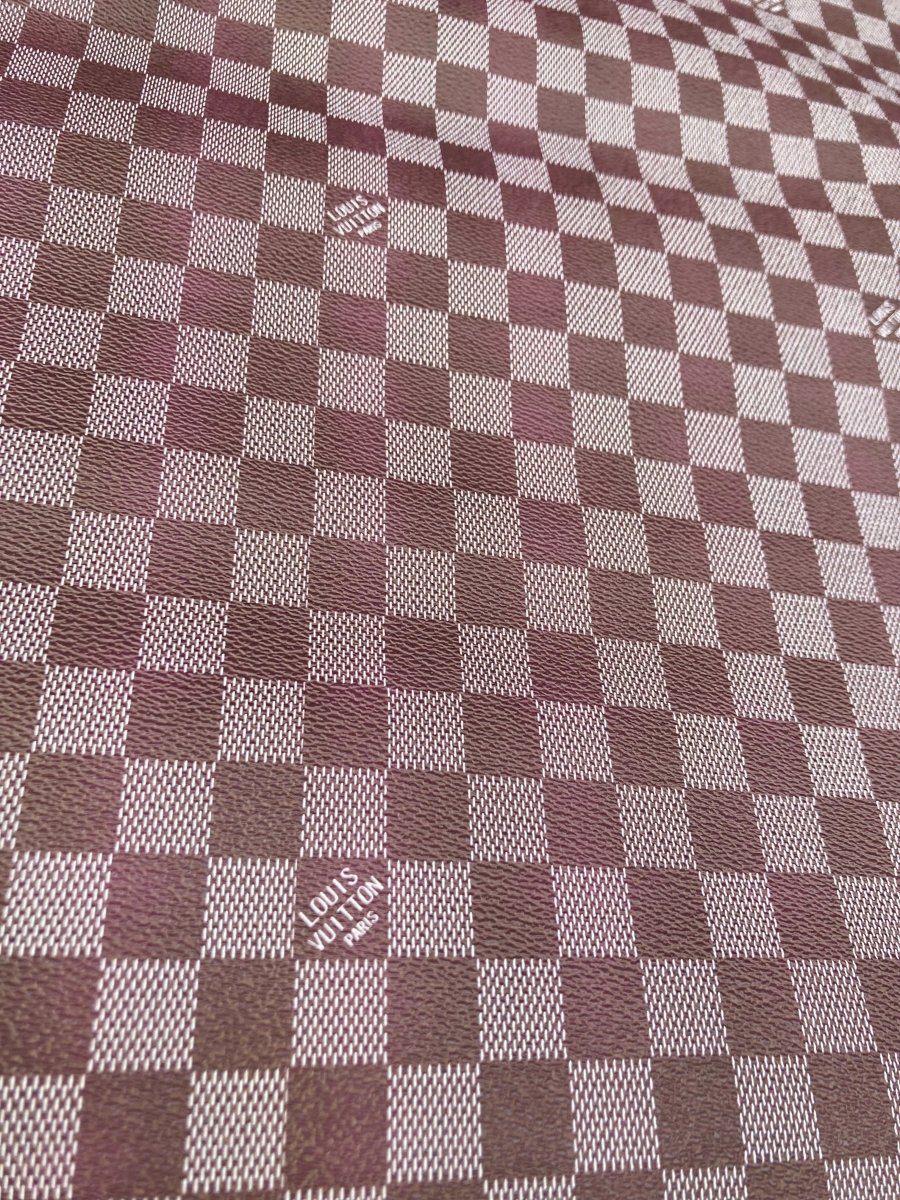 Designer Vinyl Custom Dark Purple Damier for Handmade Sneakers - mingfabricstore