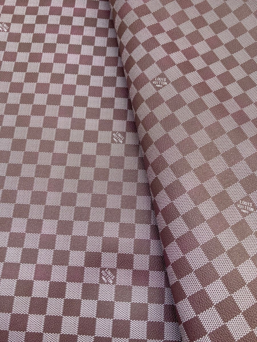 Designer Vinyl Custom Dark Purple Damier for Handmade Sneakers - mingfabricstore