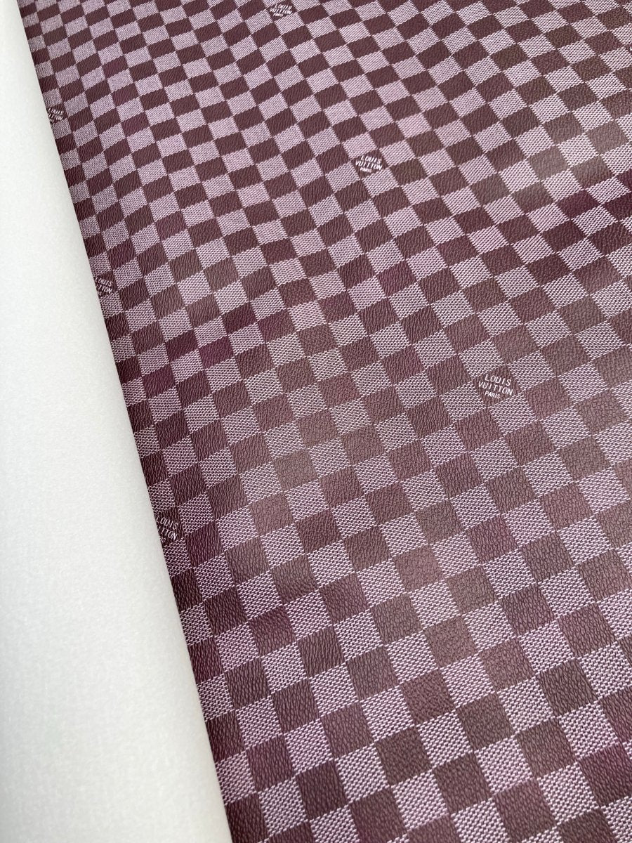 Designer Vinyl Custom Dark Purple Damier for Handmade Sneakers - mingfabricstore