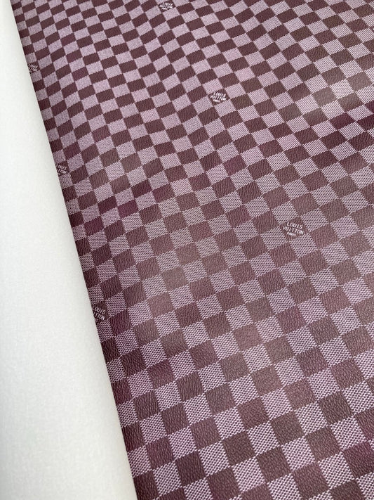Designer Vinyl Custom Dark Purple Damier for Handmade Sneakers - mingfabricstore