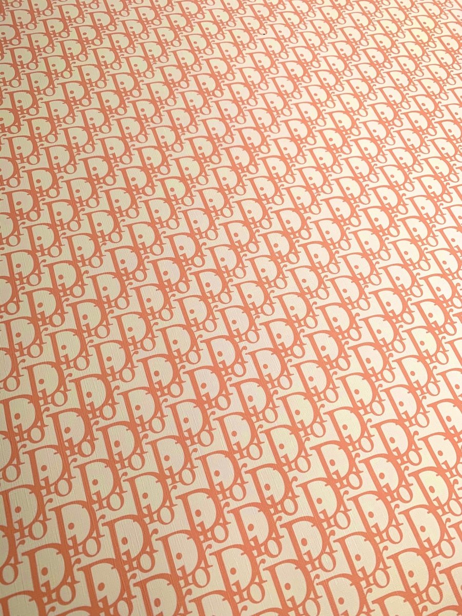 Designer Vinyl Custom Orange Dior Leather Fabric for Sneaker Upholstery - mingfabricstore