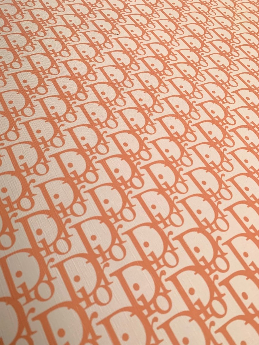 Designer Vinyl Custom Orange Dior Leather Fabric for Sneaker Upholstery - mingfabricstore