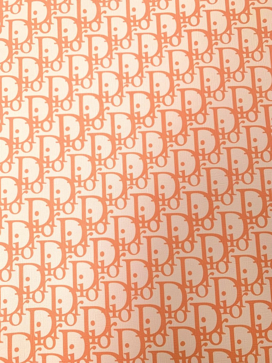 Designer Vinyl Custom Orange Dior Leather Fabric for Sneaker Upholstery - mingfabricstore