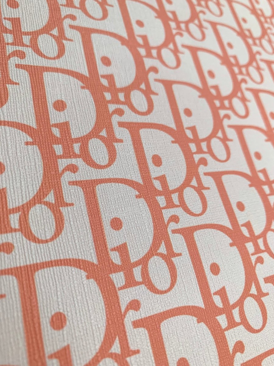 Designer Vinyl Custom Orange Dior Leather Fabric for Sneaker Upholstery - mingfabricstore