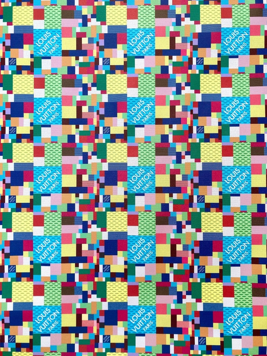 Designer Vinyl Handmade Color Damier LV for Custom Crafts - mingfabricstore