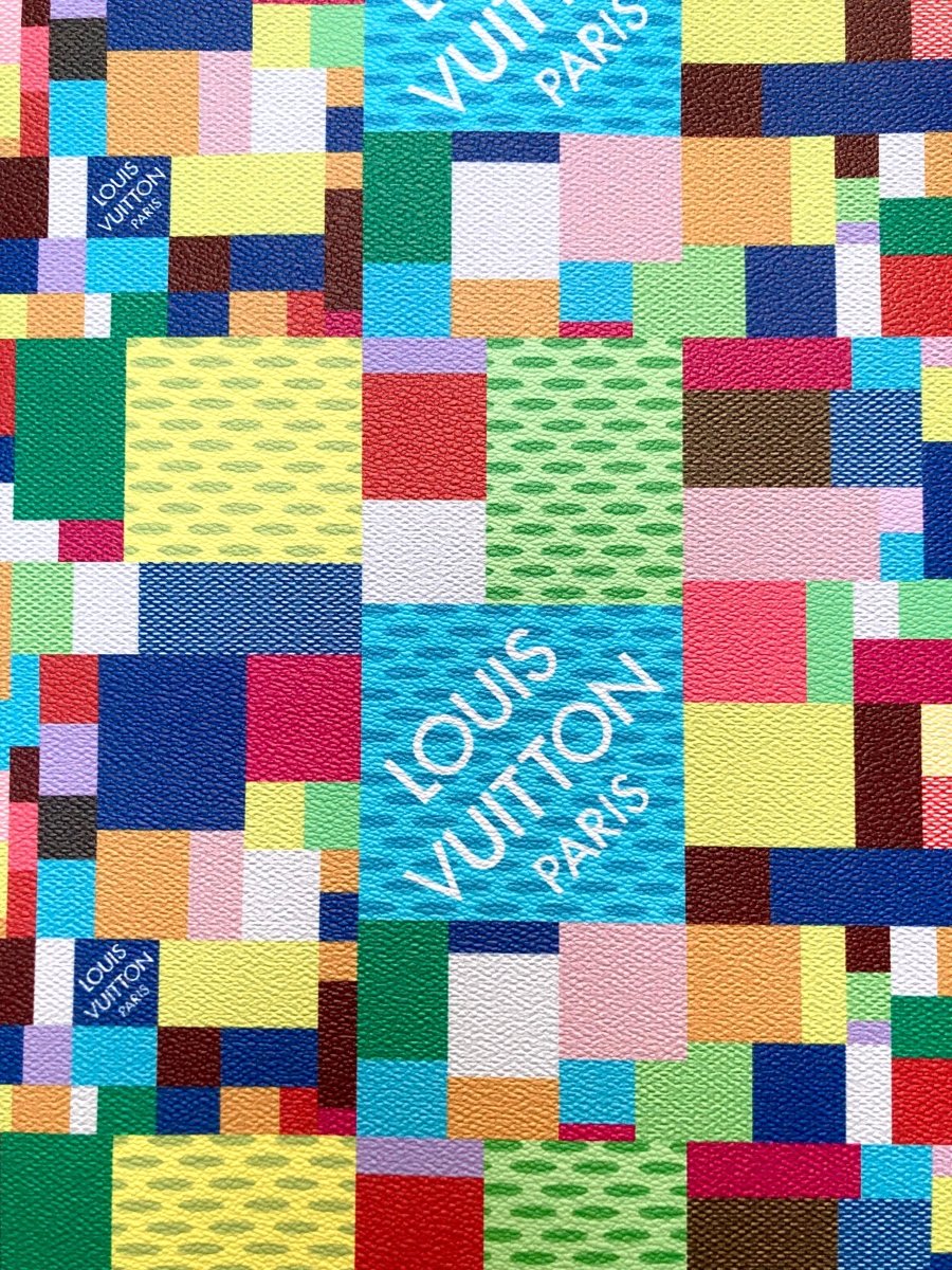 Designer Vinyl Handmade Color Damier LV for Custom Crafts - mingfabricstore