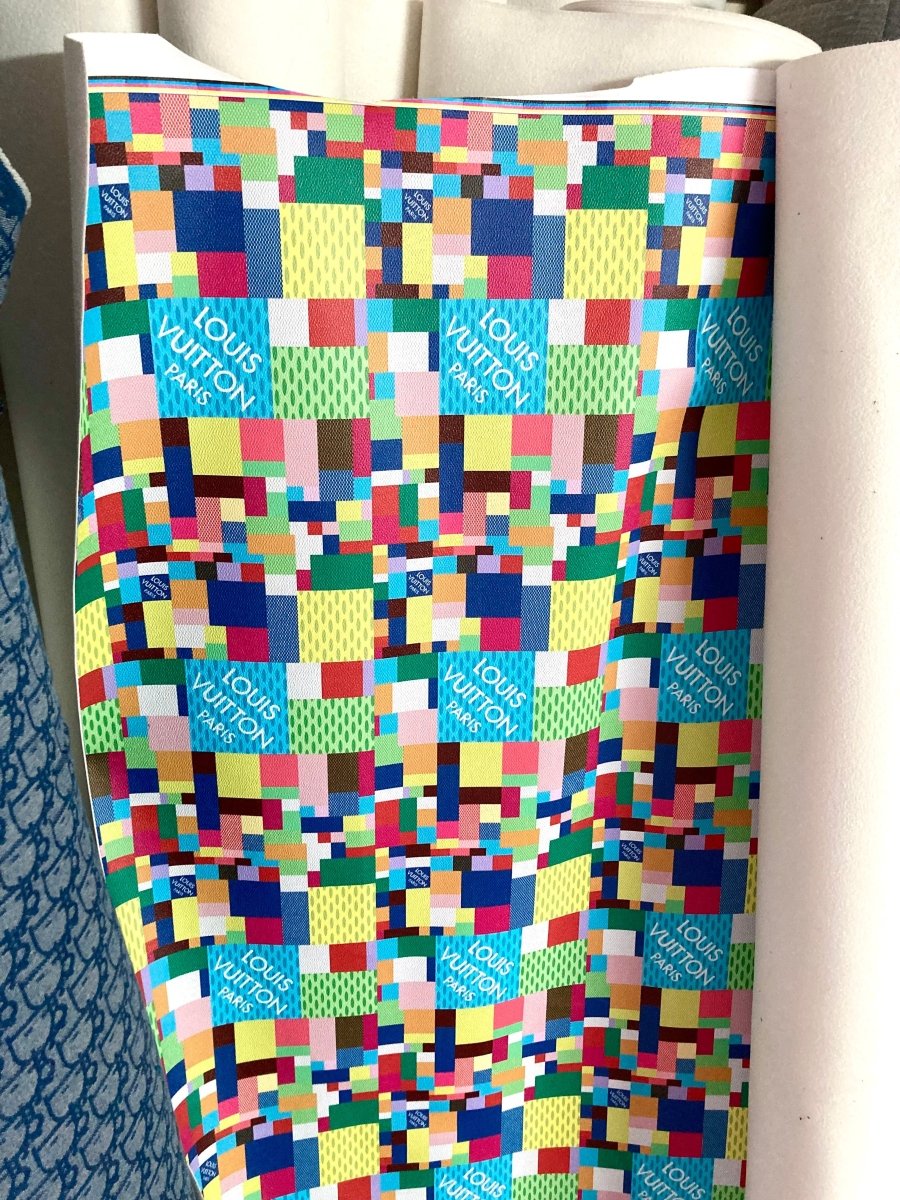 Designer Vinyl Handmade Color Damier LV for Custom Crafts - mingfabricstore