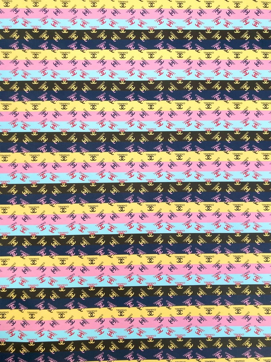 Desinger Leather Custom Stripe Chanel Handmade Vinyl for DIY Sneakers Upholstery - mingfabricstore