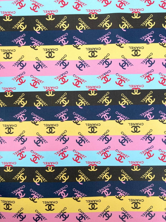 Desinger Leather Custom Stripe Chanel Handmade Vinyl for DIY Sneakers Upholstery - mingfabricstore