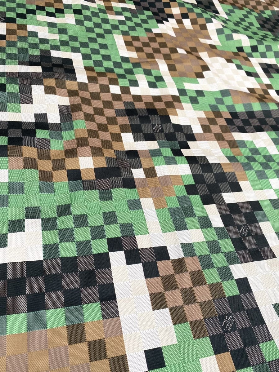 Digital Camo LV Damier Cotton Fabric for Jacket Made Handmade Clothing Bespoke - mingfabricstore