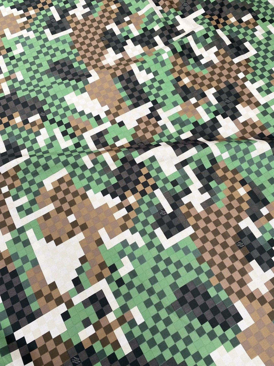 Digital Camo LV Damier Cotton Fabric for Jacket Made Handmade Clothing Bespoke - mingfabricstore