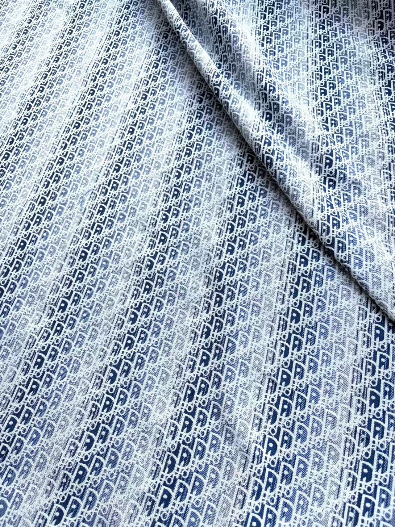 Blue Dior Jacquard Designer Fabric for Custom Bag DIY Projects