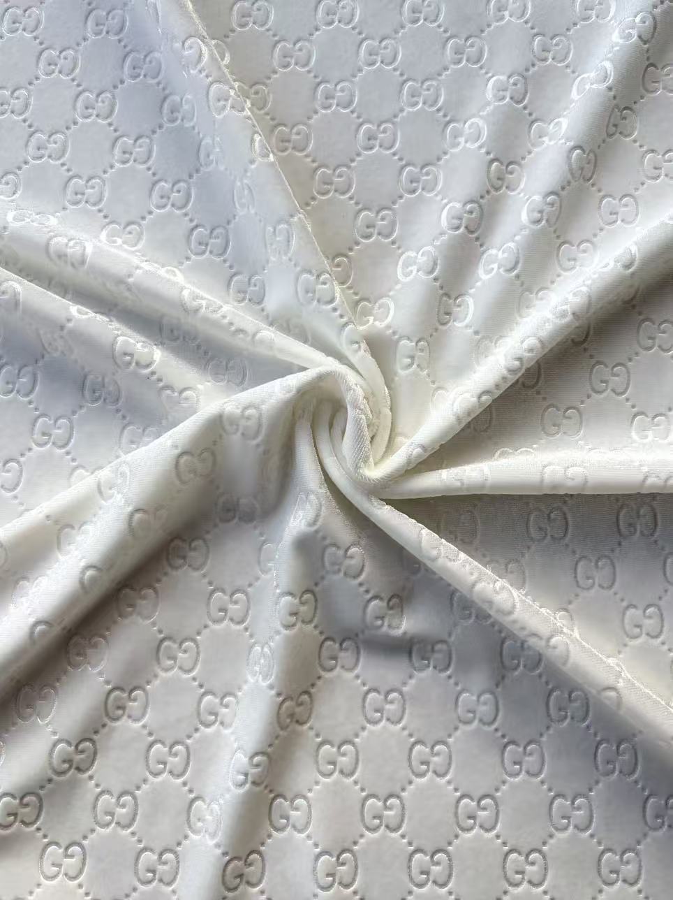 New White Gucci Velvet for Bespoke Suit Custom DIY Sneakers Car Headline Upholstery