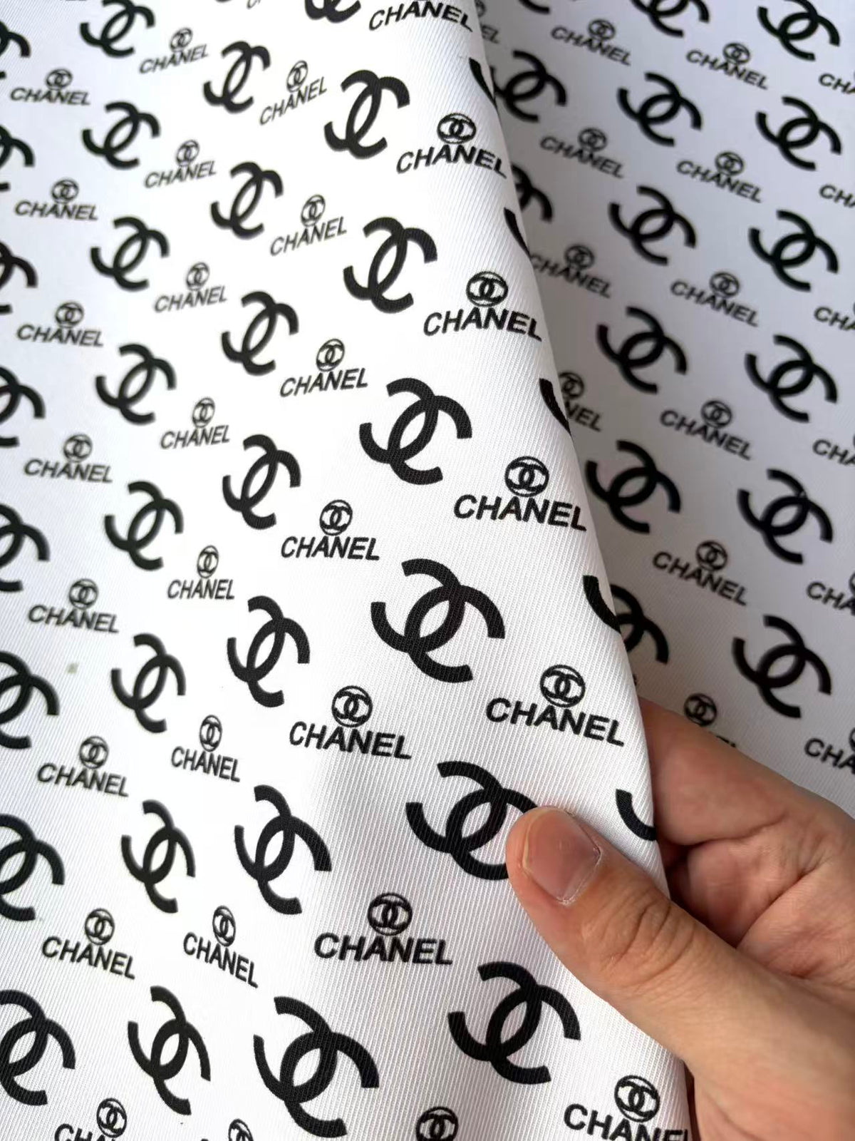 White Chanel Cotton Sewing Fabric Sold by Yard for DIY Custom Handmade Bespoke