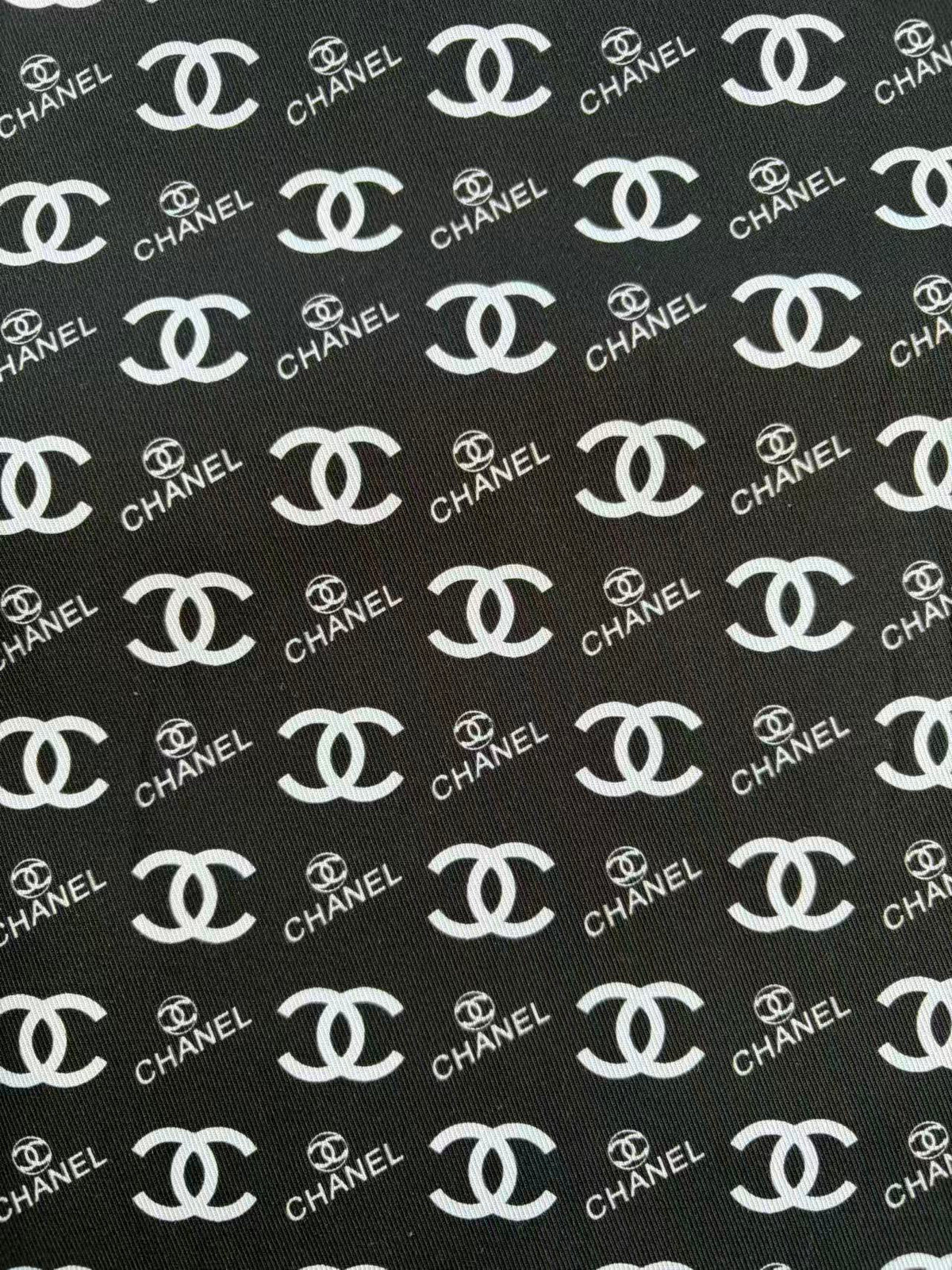 Black Chanel Cotton Sewing Fabric Sold by Yard for Sewing Upholstery DIY Bespoke Quilting