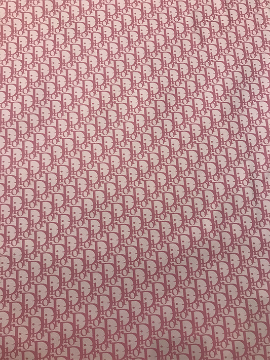 Pink Dior Leather Fabric for shoe custom and bag by yard