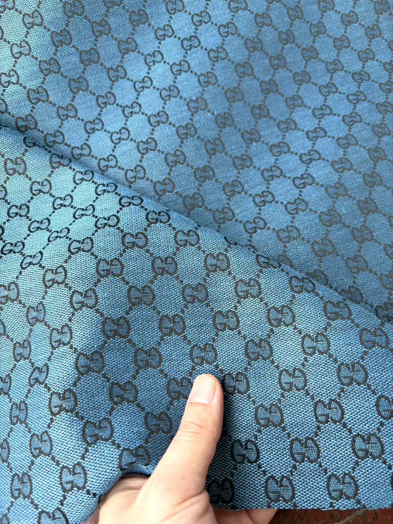 Blue Gucci Sewing Fabric Tie Custom DIY Crafts Sneakerhead Upholstery