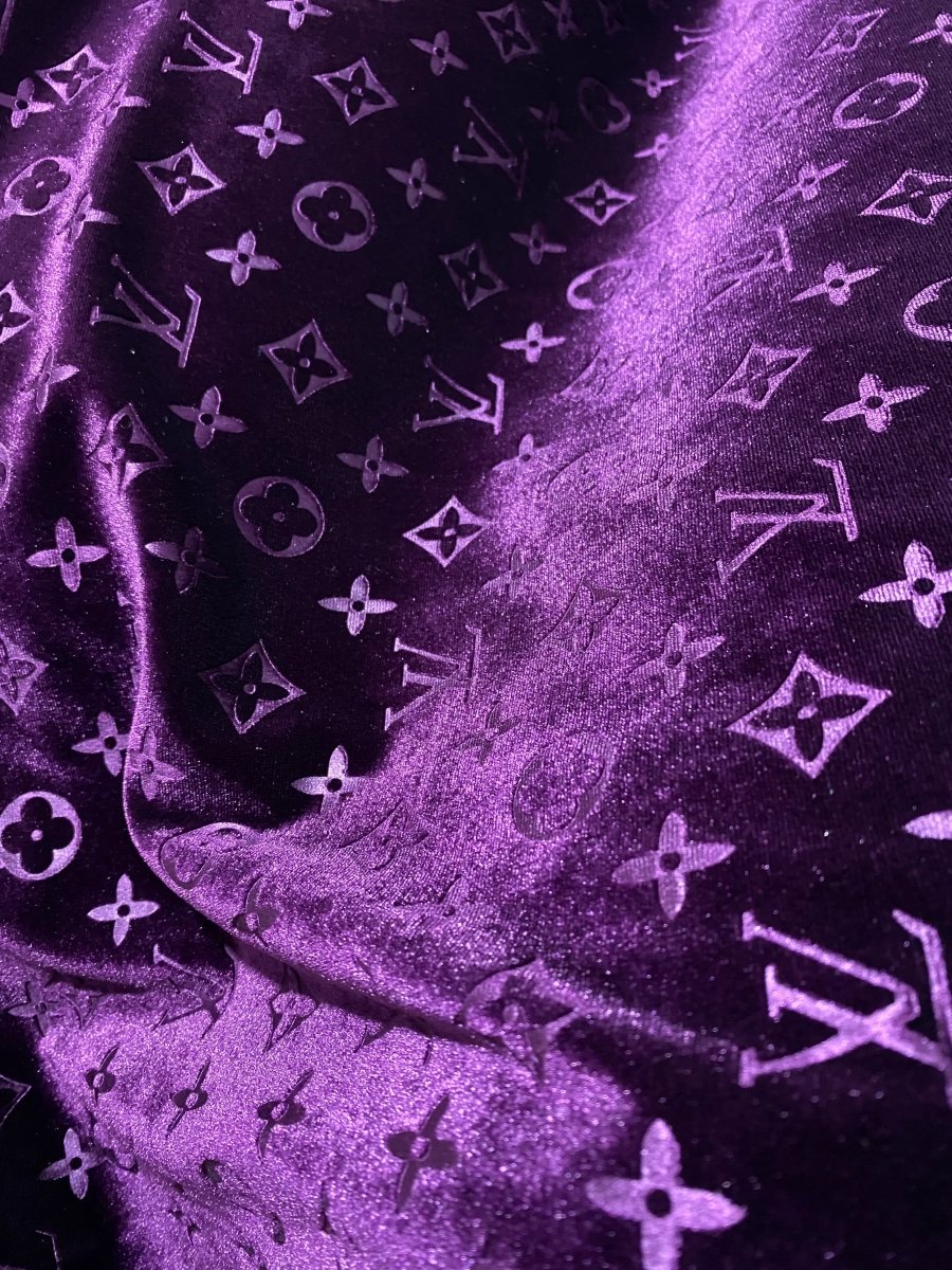 Elegant Mystery Purple Louis Vuitton Velvet Fabric for Handmade DIY Crafts Sneakers - mingfabricstore