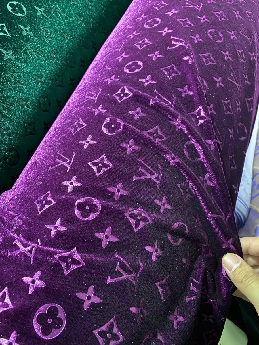 Elegant Mystery Purple Louis Vuitton Velvet Fabric for Handmade DIY Crafts Sneakers - mingfabricstore