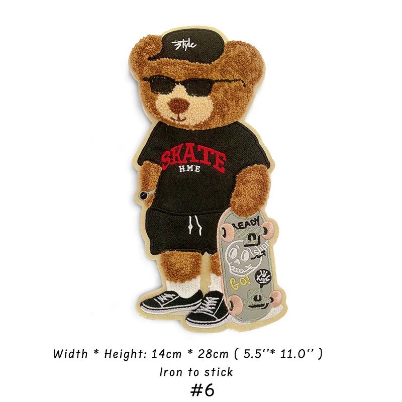 Embroidery Bear Cartoon Patches for Custom DIY Jackets Clothing Sewing - mingfabricstore