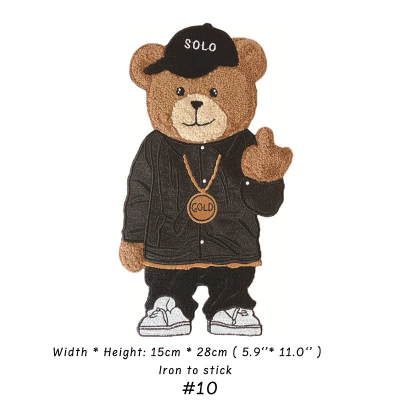 Embroidery Bear Cartoon Patches for Custom DIY Jackets Clothing Sewing - mingfabricstore