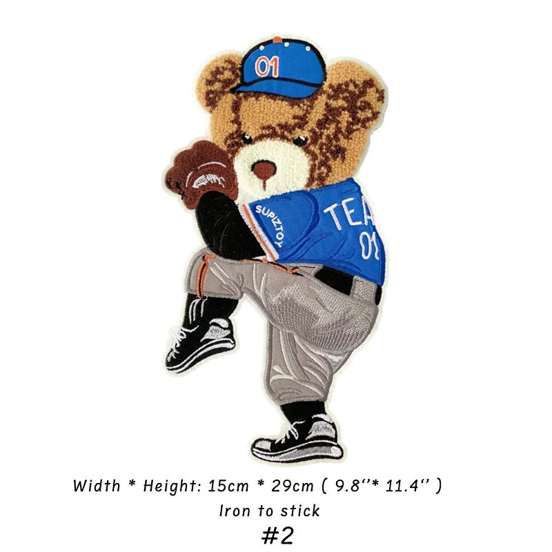 Embroidery Bear Cartoon Patches for Custom DIY Jackets Clothing Sewing - mingfabricstore