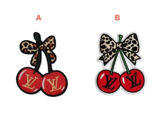 Embroidery Cherry LV Patches Custom Clothing Jackets - mingfabricstore