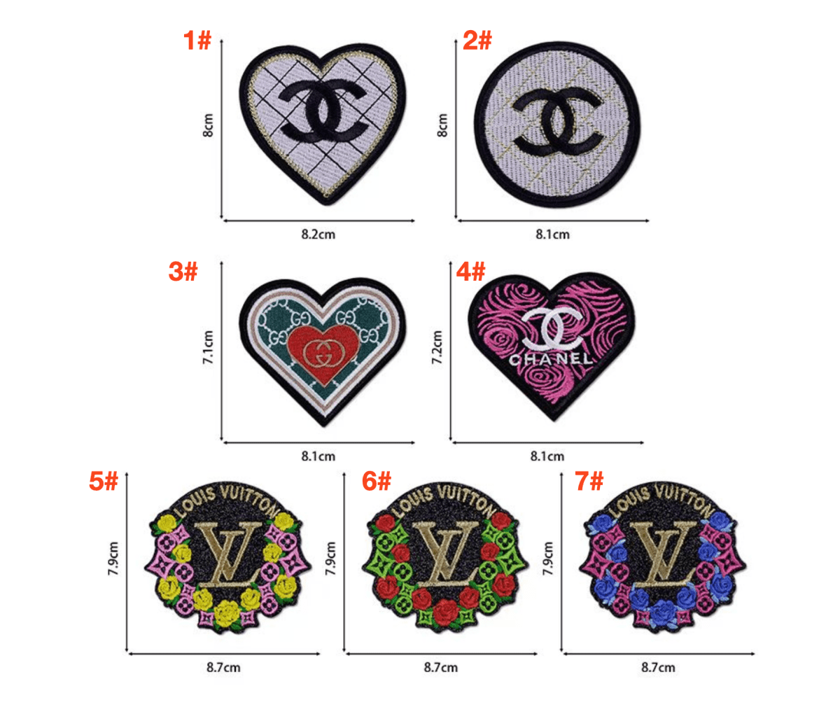 Embroidery Designer iron on Chanel Patches Custom Clothing Jackets - mingfabricstore