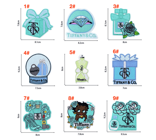 Embroidery Designer iron on Tiffany Patches Custom Clothing Jackets - mingfabricstore