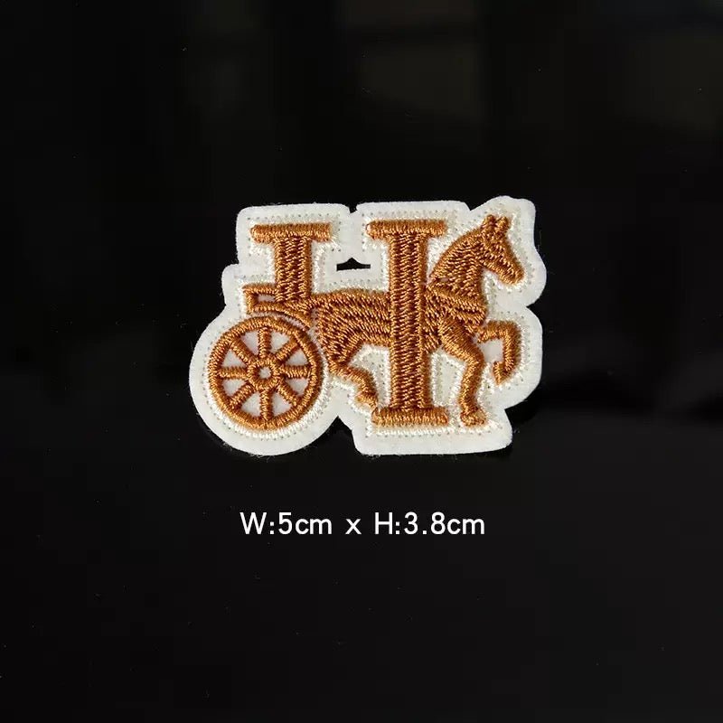 Embroidery Hermes Patches Custom Clothing Jackets - mingfabricstore