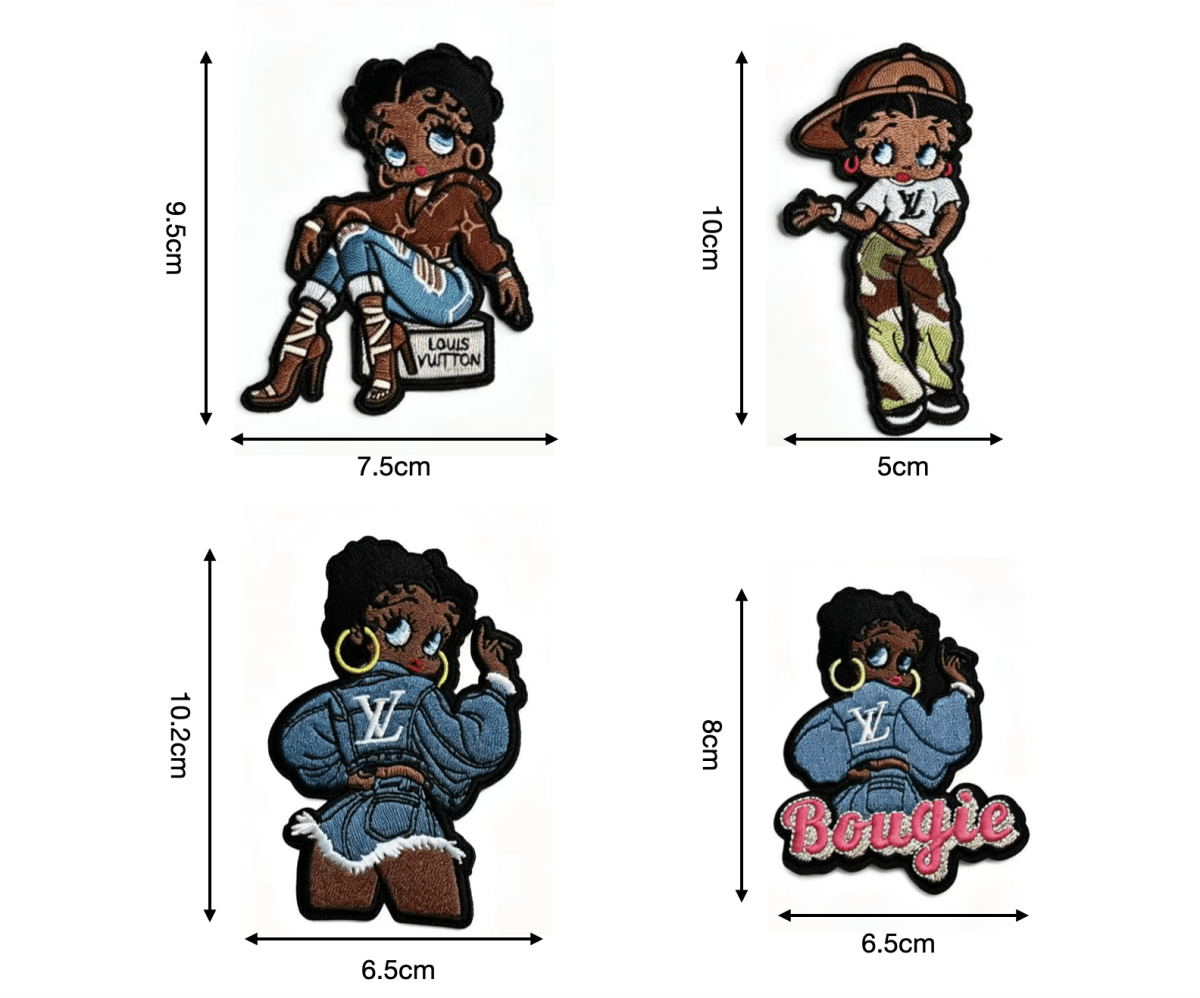 Embroidery LV Betty Patches Custom Clothing Jackets - mingfabricstore